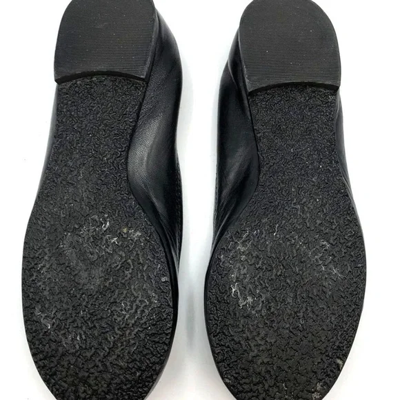 Tory Burch Leather Ballet Flats  Shiny Logo Emblem 5M - Picture 3 of 7